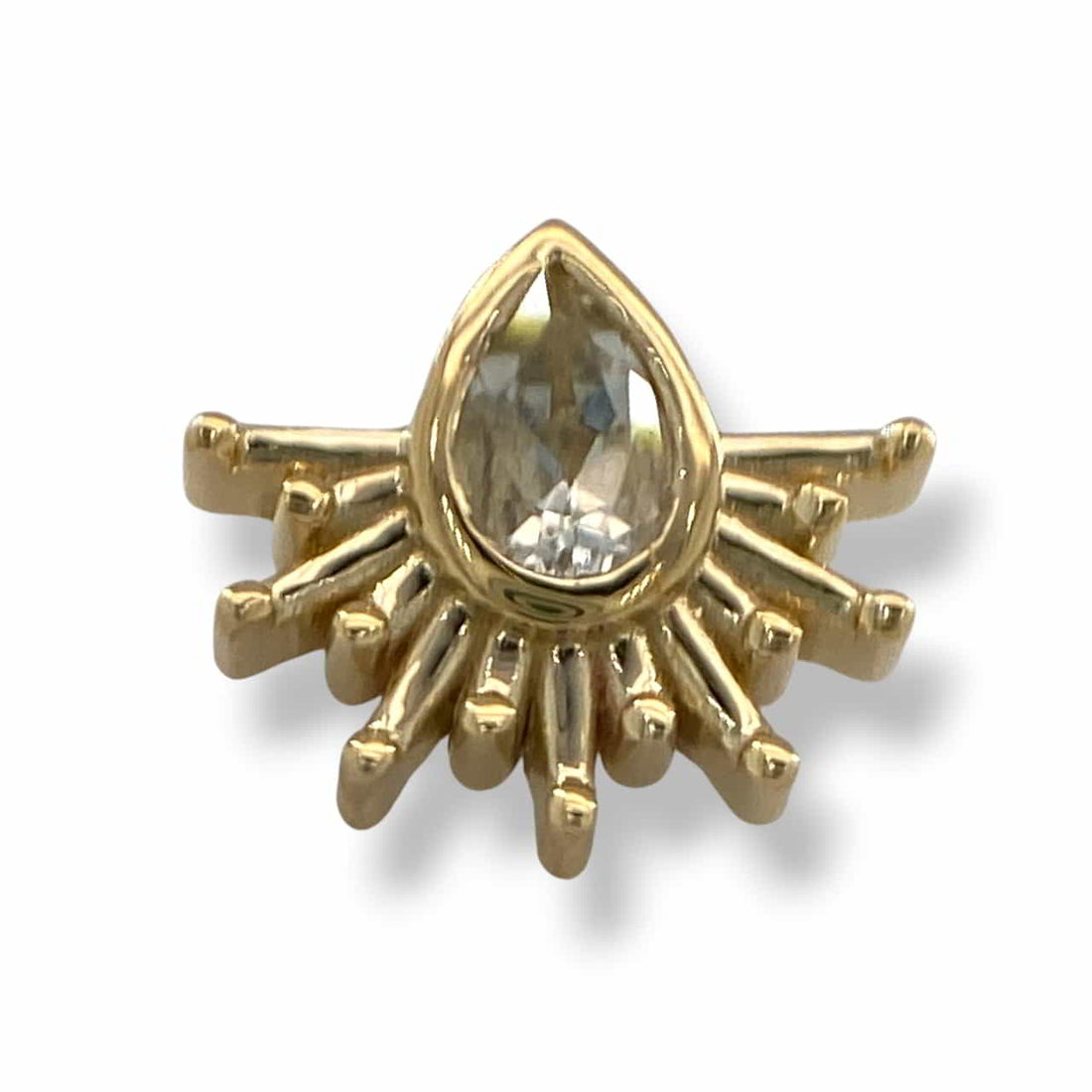 BVLA Borderline Pear Bezel Gelbgold Green Quartz Threaded