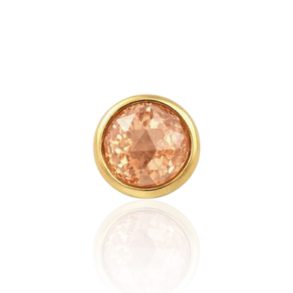 BVLA Round Cup Oregon Sunstone Rose Cut Gelbgold Threadless