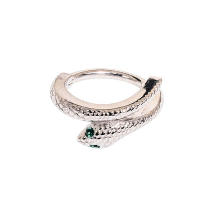 BVLA Cobra Snake Weißgold Emerald Clicker
