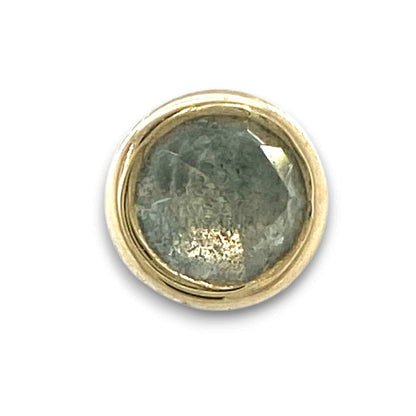 BVLA Round Cup Swiss blue Topaz Rose Cut Gelbgold Threadless