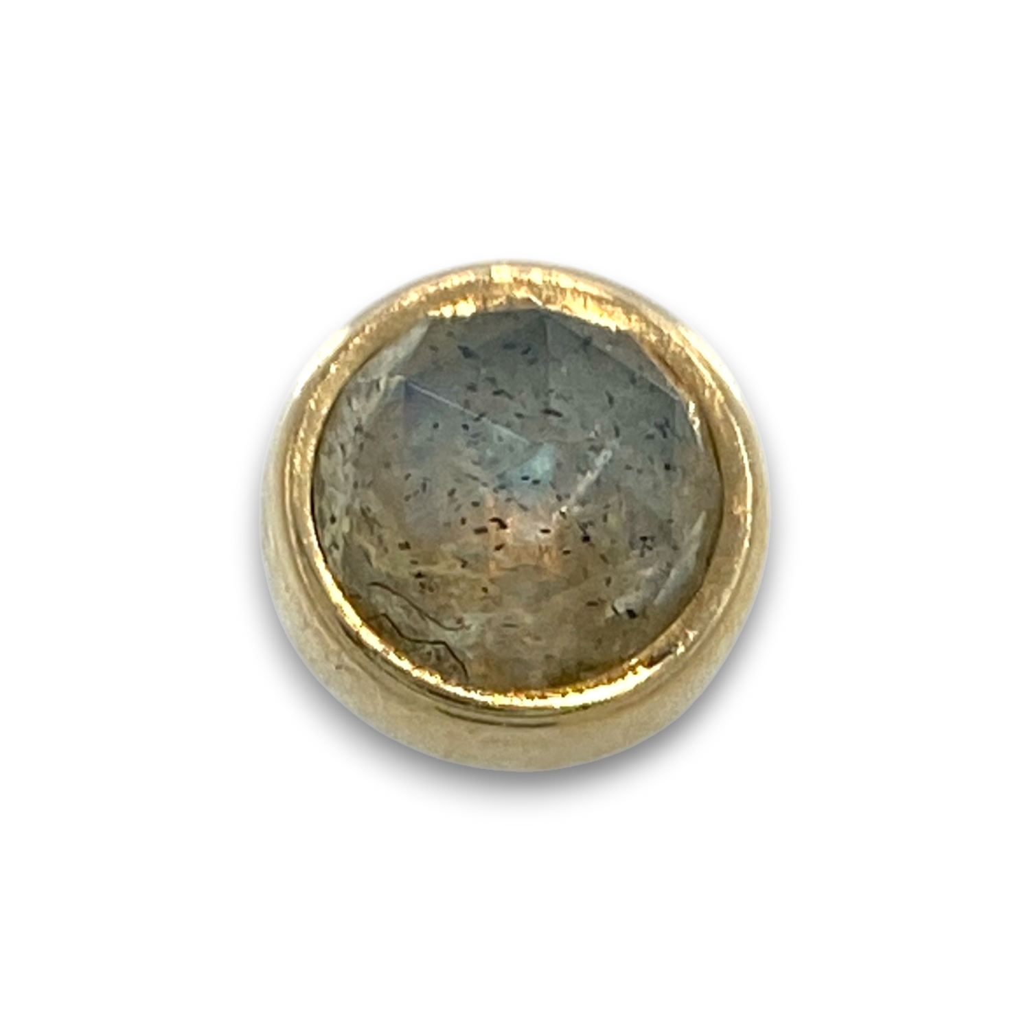 BVLA Round Cup Labradorite Rose Cut Gelbgold Threadless