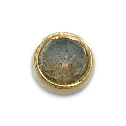 BVLA Round Cup Labradorite Rose Cut Gelbgold Threadless