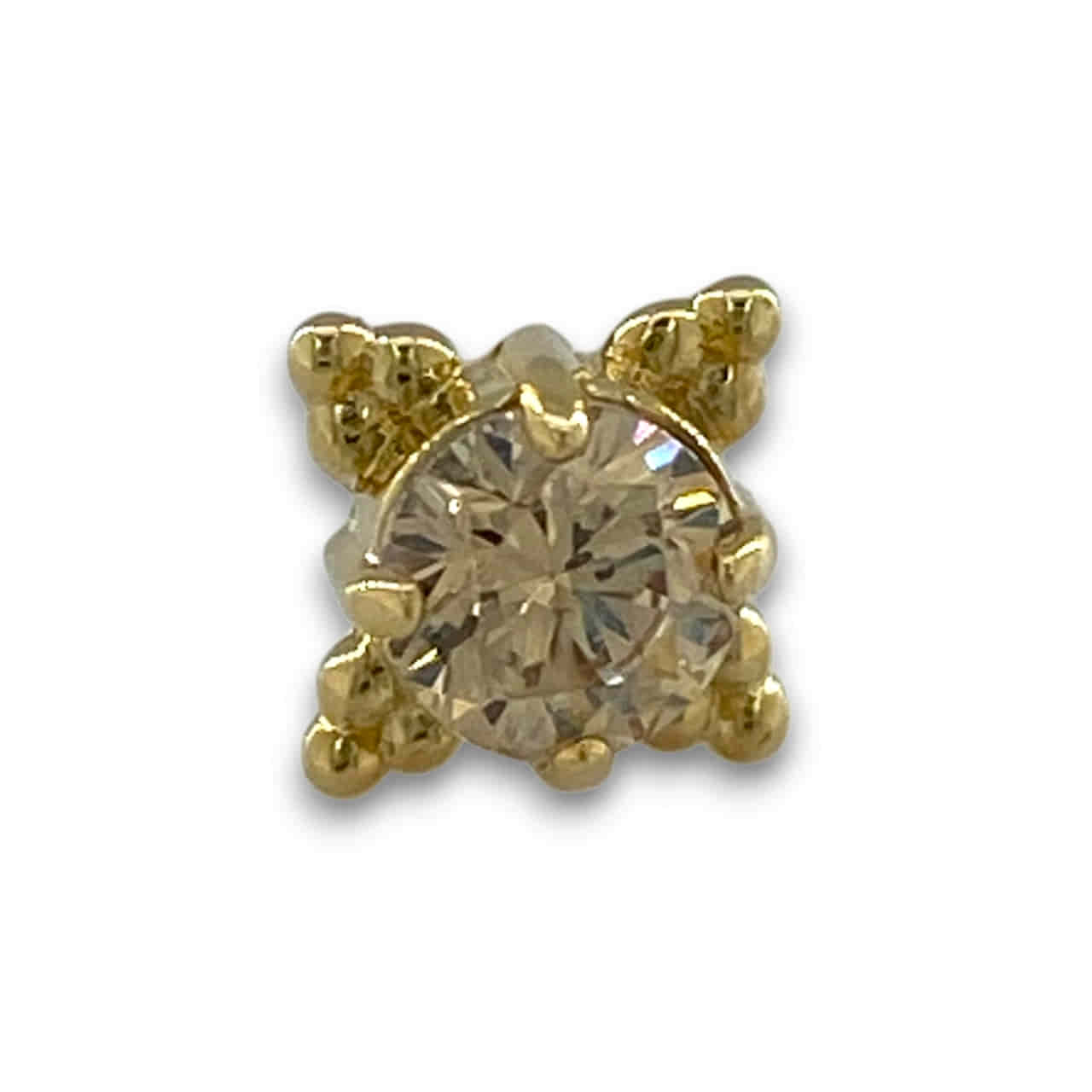 Anatometal Zia Champagner CZ Gelbgold Threadless
