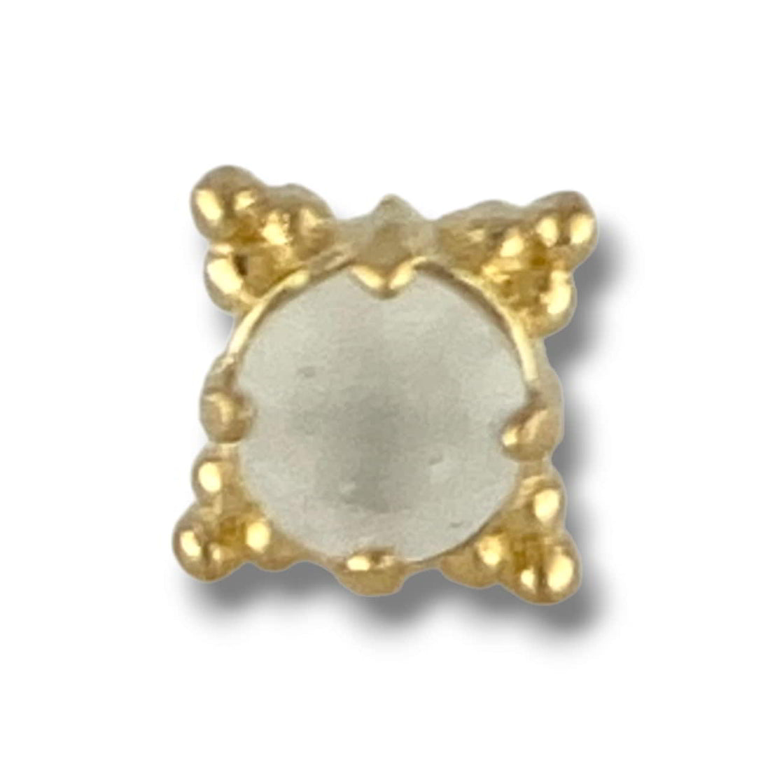 Anatometal Zia Sandblasted CZ Gelbgold Threadless