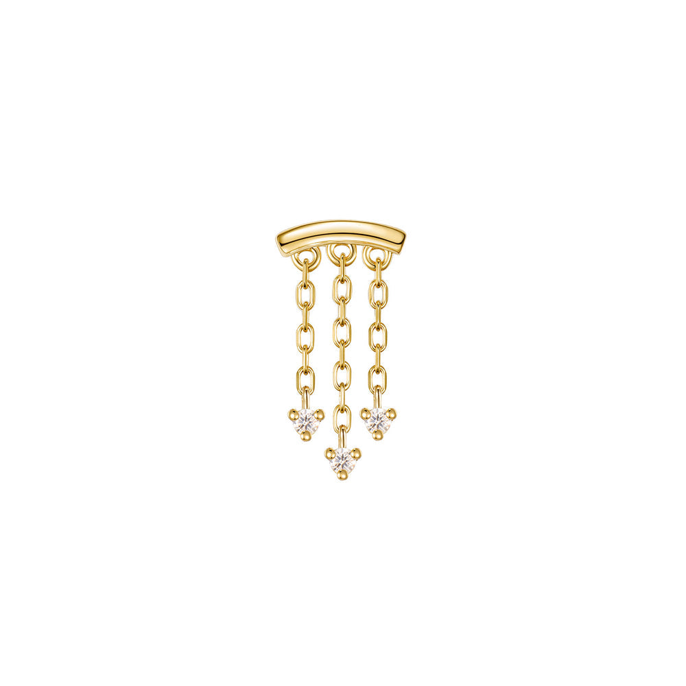 Modern Mood Bar End- Esme Diamond Gelbgold Threadless