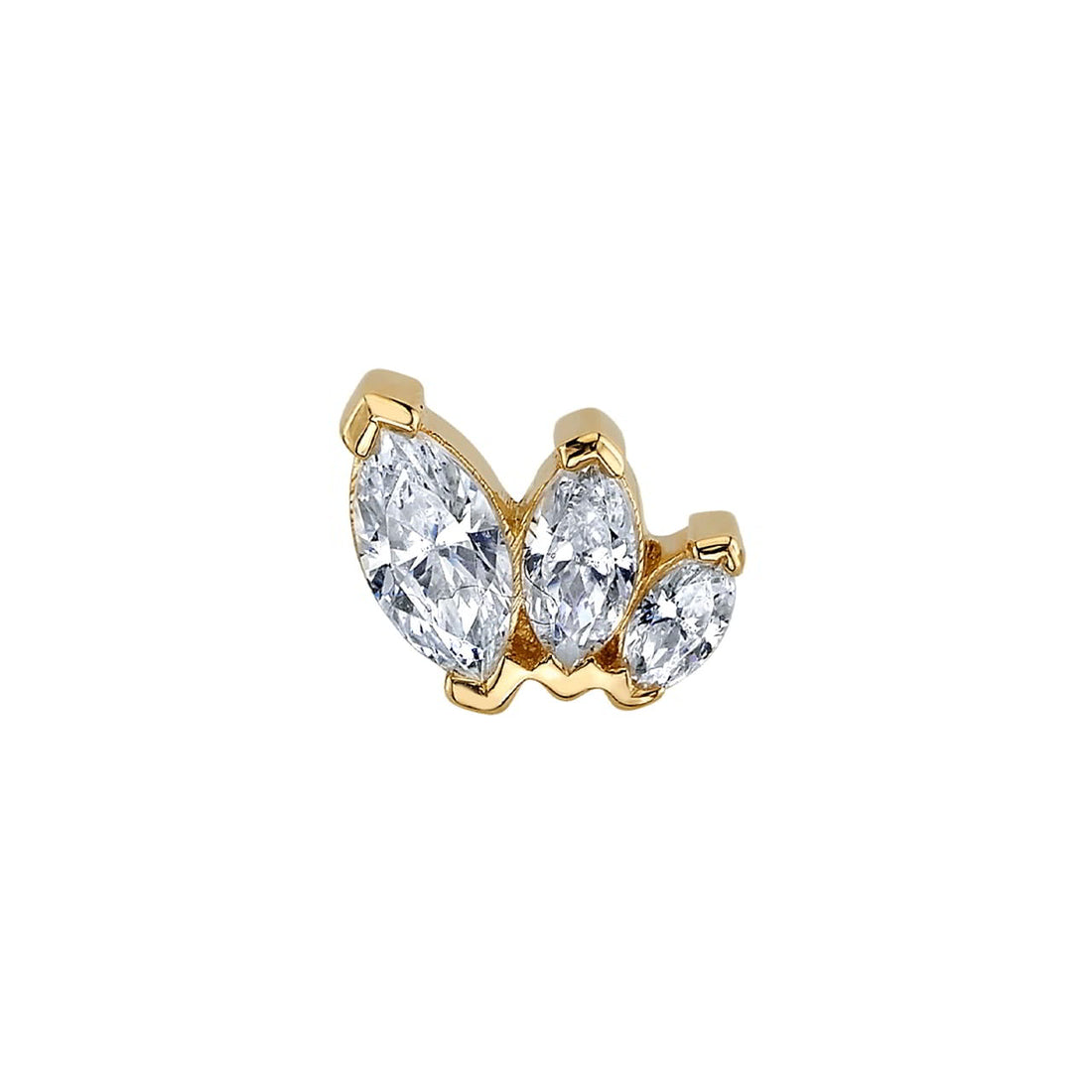 BVLA Tiny French Kiss Gelbgold CZ Threaded