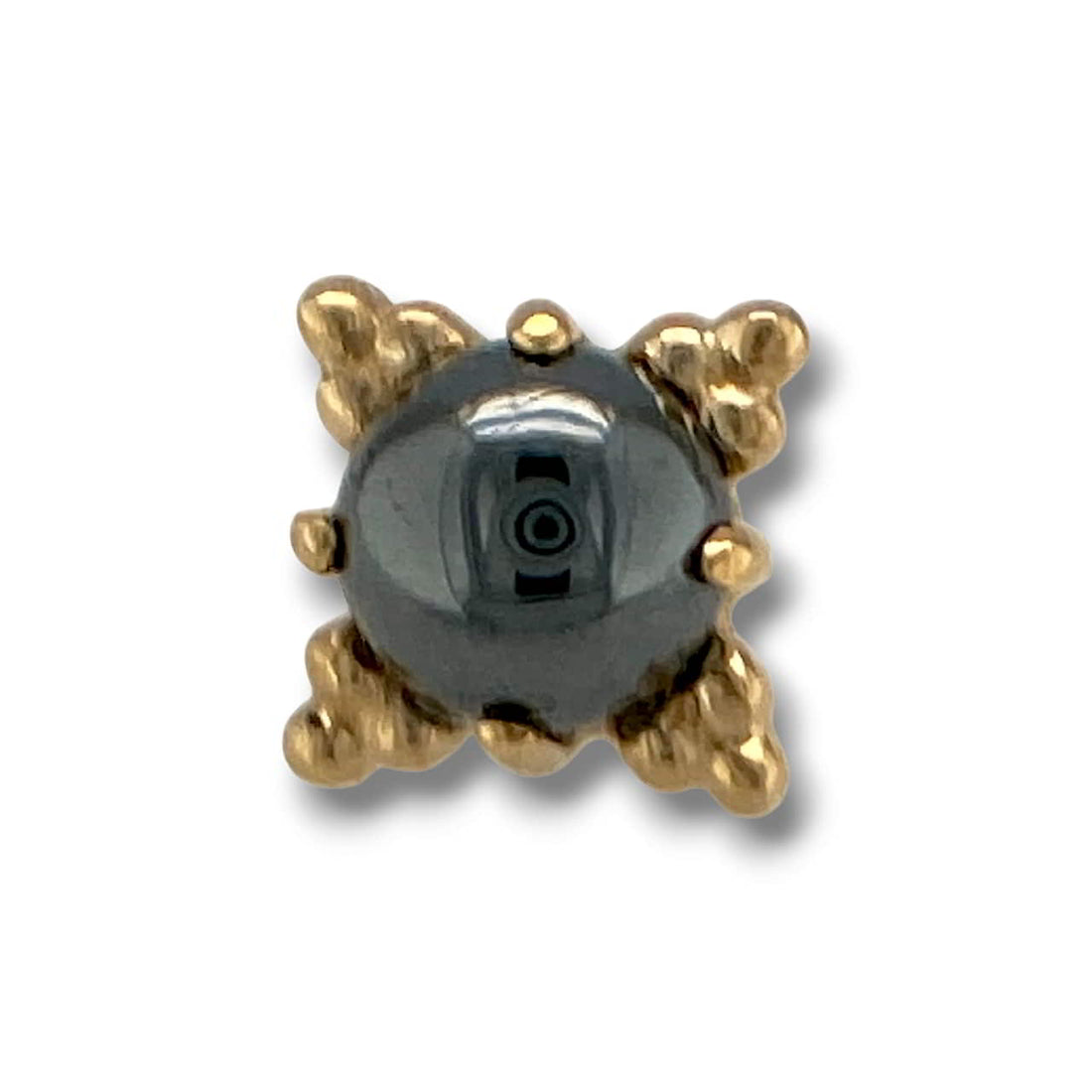 Anatometal 14kt Zia Cabochon Hematite Gelbgold Threadless