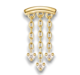 Modern Mood Bar End- Esme Diamond Gelbgold Threadless