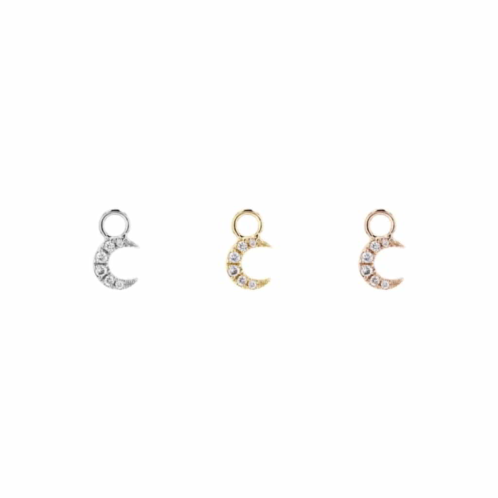 Ayla Charm Crescent Moon Diamant Gelbgold