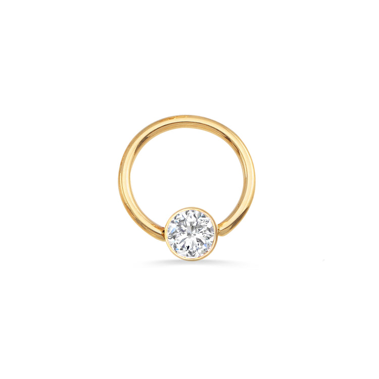 NorVoch Seamless Ring 18g 2.0 bezel Crystal Gelbgold