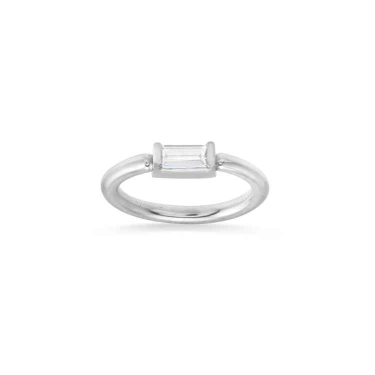 NorVoch Ring with Horizontal Fixed Baguette CZ Seamless