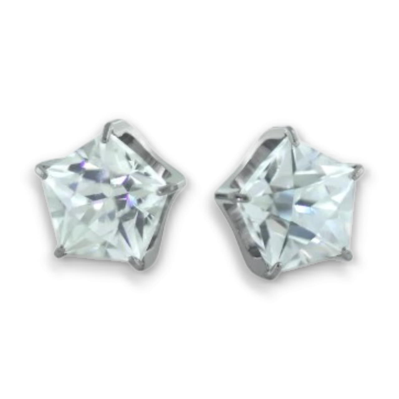 NeoMetal Titan Pentagon Prong Gem CZ Threadless