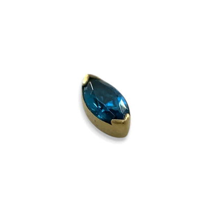 Anatometal Marquise Bezel Gelbgold London Blue Threadless