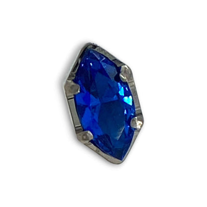 NeoMetal Titan Marquise Cut Prong Sapphire Blue Threadless