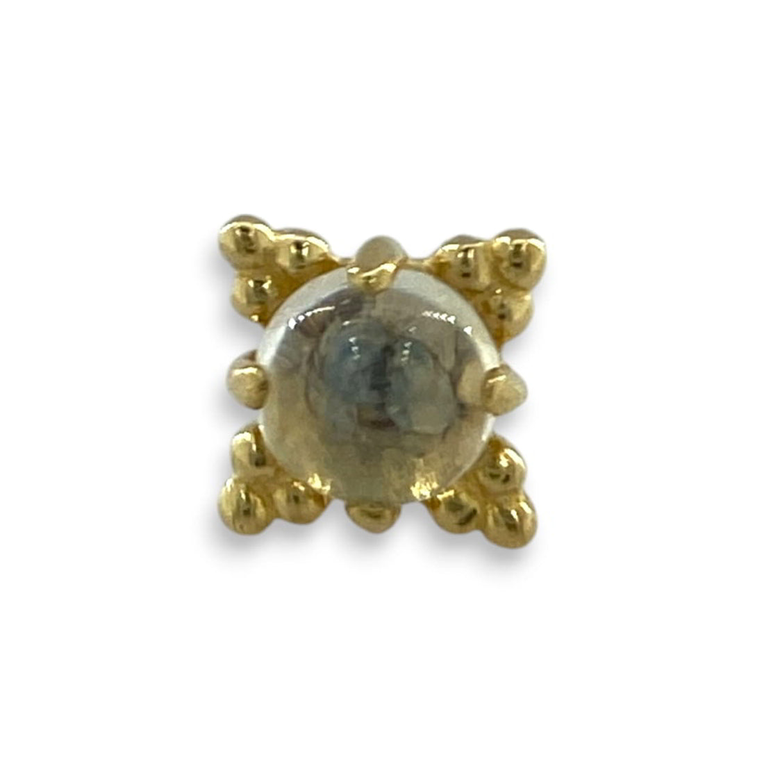 Anatometal Zia Rainbow Moonstone Cab Gelbgold Threadless