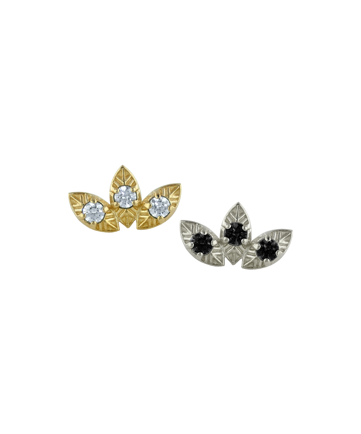 Anatometal Noble Mini Marquise 3 Fan Gelbgold Crystal Threadless