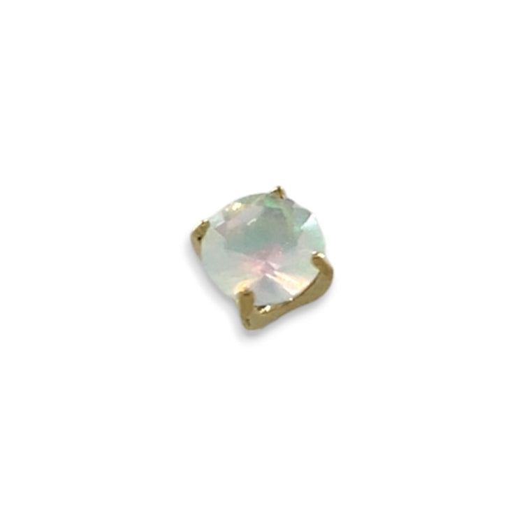 Anatometal 14kt Tiffany Gelbgold Faceted Opal Weiß Threadless