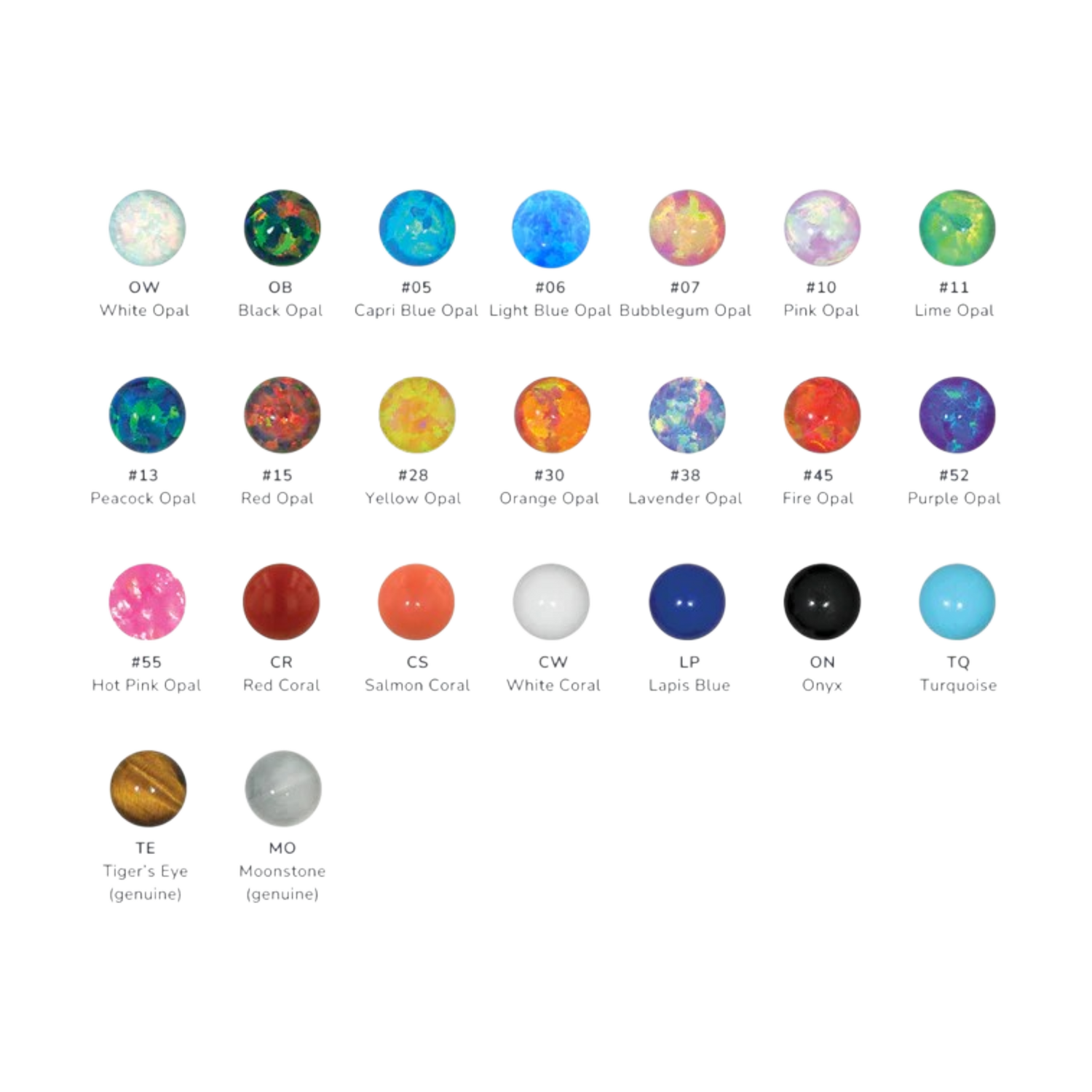 Neometal Cluster Titan 5 Gem White Opal Threadless