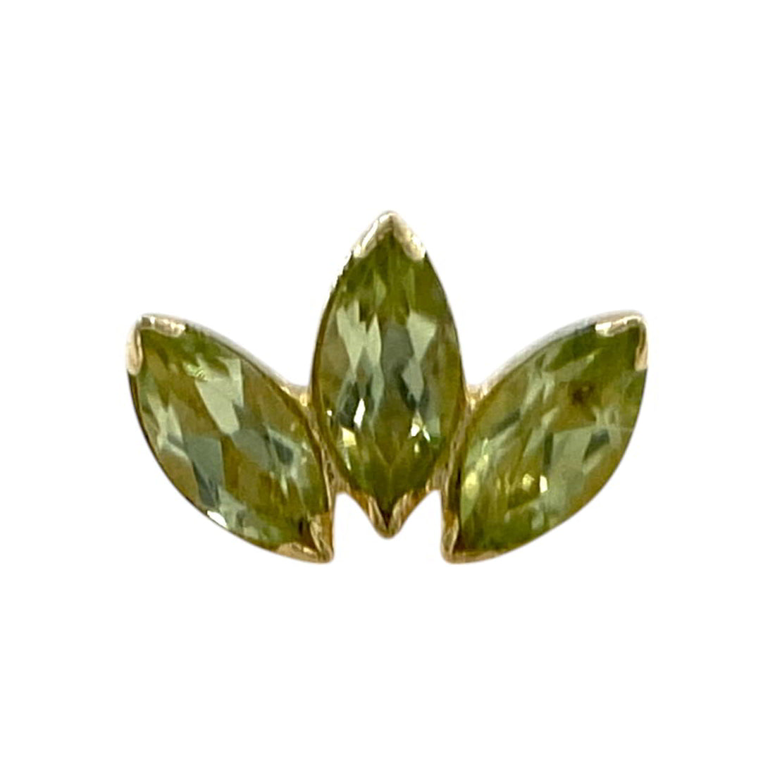 Anatometal Mini Marquise 3 Fan Peridot Gelbgold Threadless