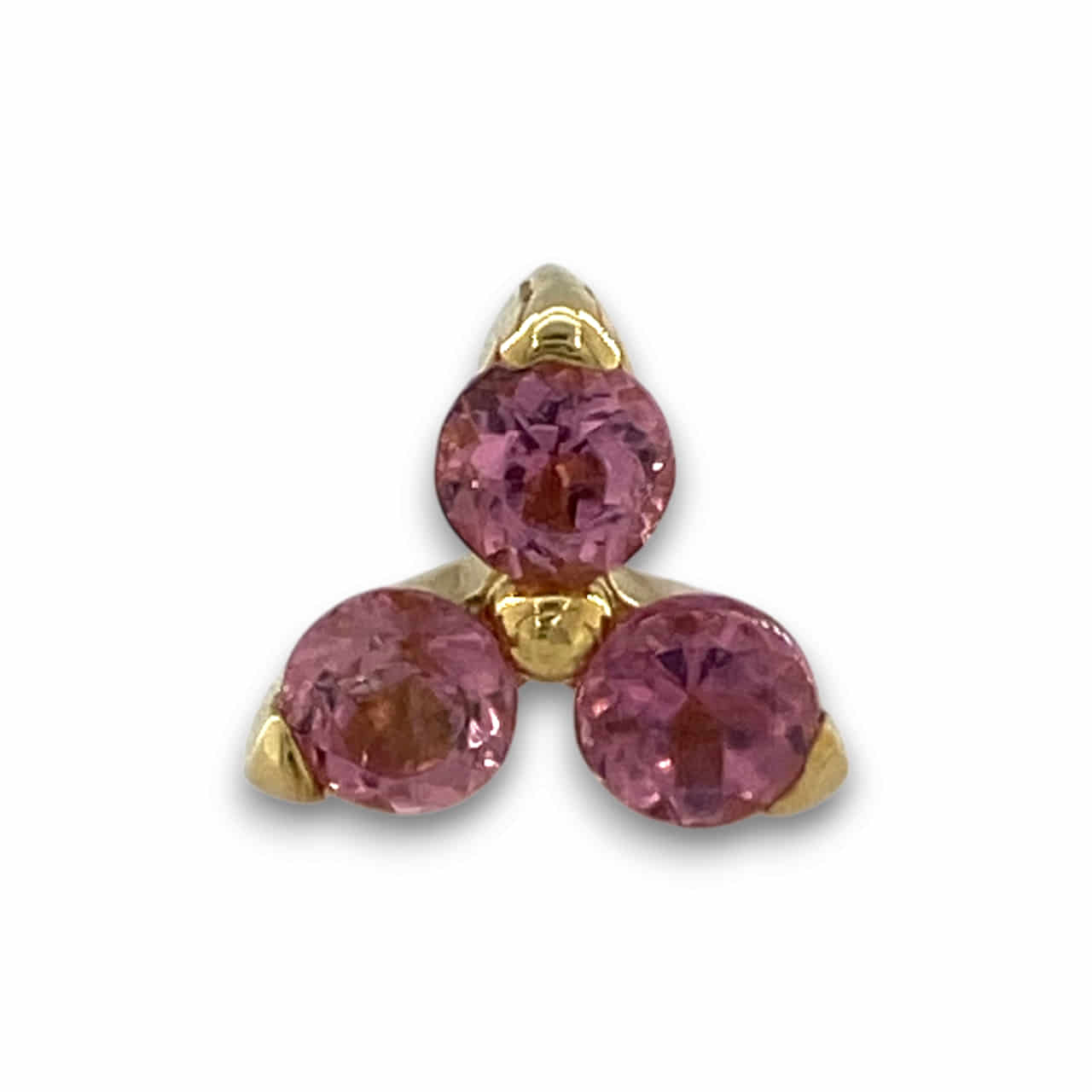 Anatometal Trio Pink Tourmaline Gelbgold Threadless