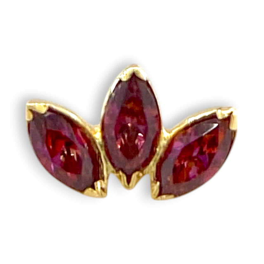 Anatometal Mini Marquise 3 Fan Red Gelbgold Threadless