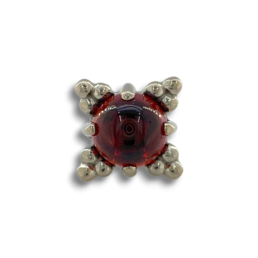 Anatometal Zia Garnet Weißgold Threadless