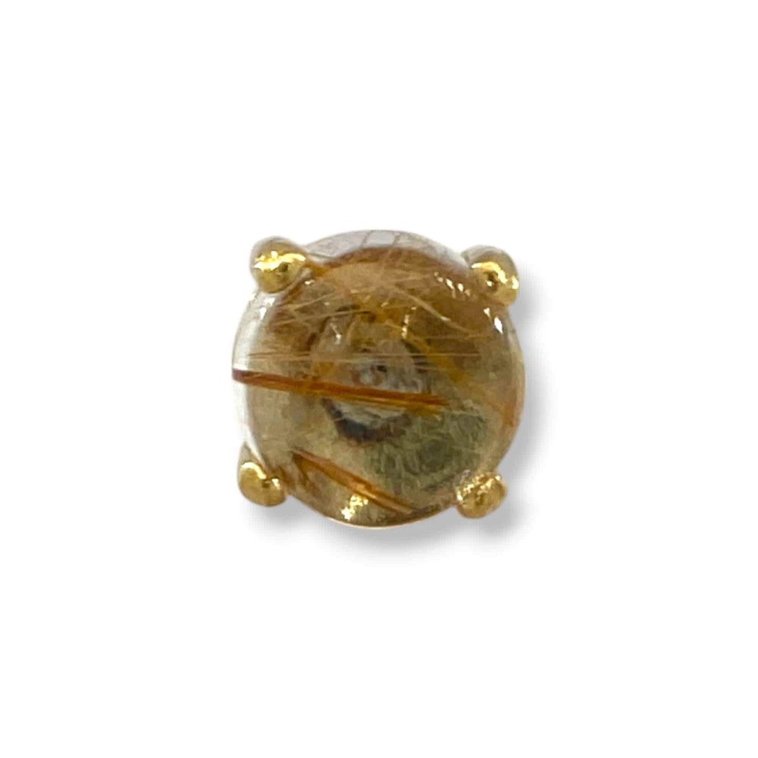 Anatometal Ziana Rutilated Quartz Cab Gelbgold Threadless