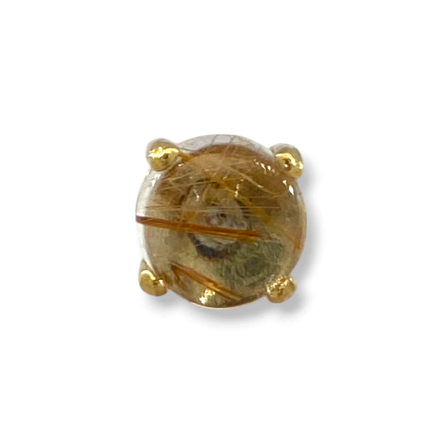 Anatometal Ziana Rutilated Quartz Cab Gelbgold Threadless