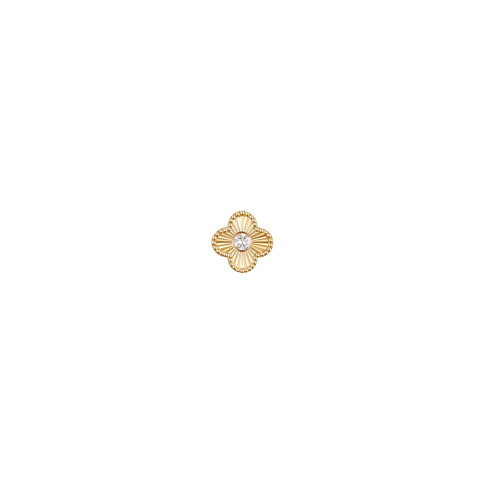Modern Mood Clover Ray with Milgrain Diamond Gelbgold Threadless