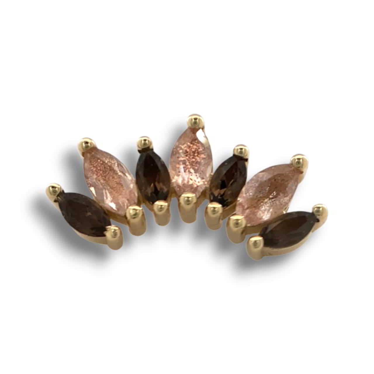 BVLA Athena Smoky Quartz und Oregon Sunstone Gelbgold Threaded