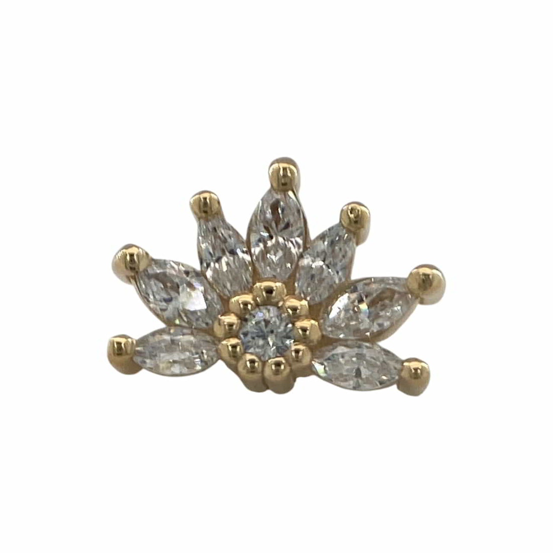 BVLA Tiny Starling CZ Gelbgold Threadless