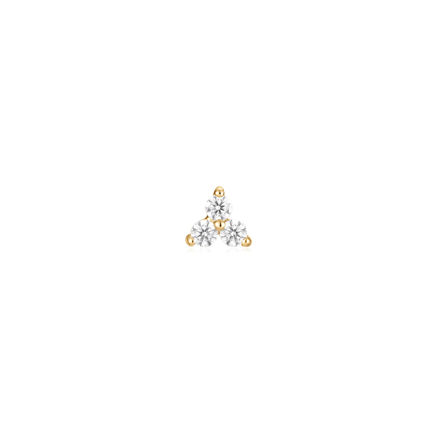 Ember Tiny Trinity CZ Gelbgold Threadless