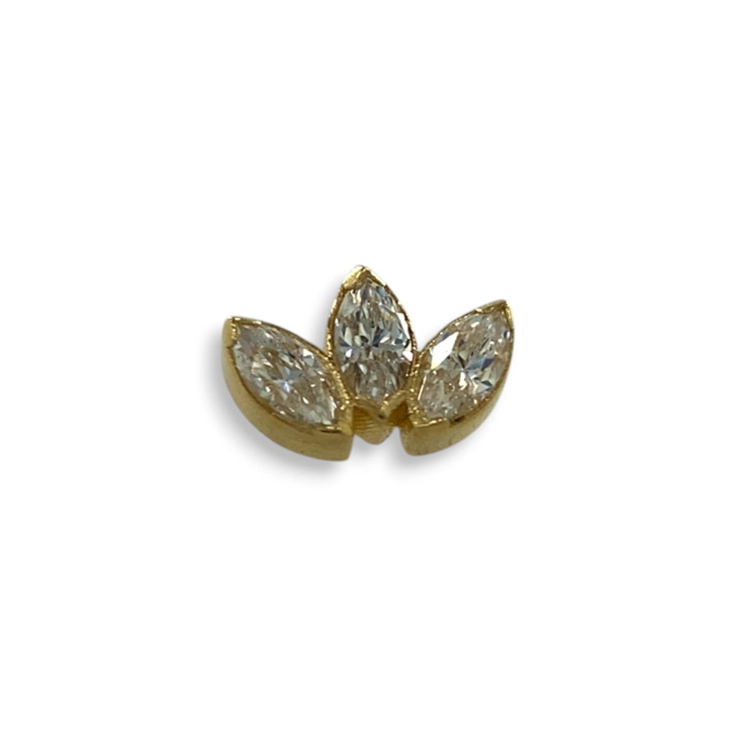 Anatometal Mini Marquise 3 Fan Gelbgold White Topaz Threadless