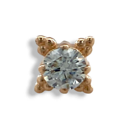Anatometal Zia CZ Rosegold Threadless