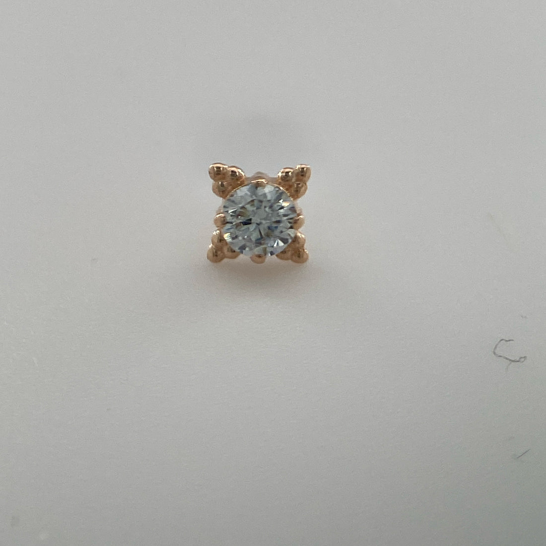 Anatometal Zia CZ Rosegold Threadless