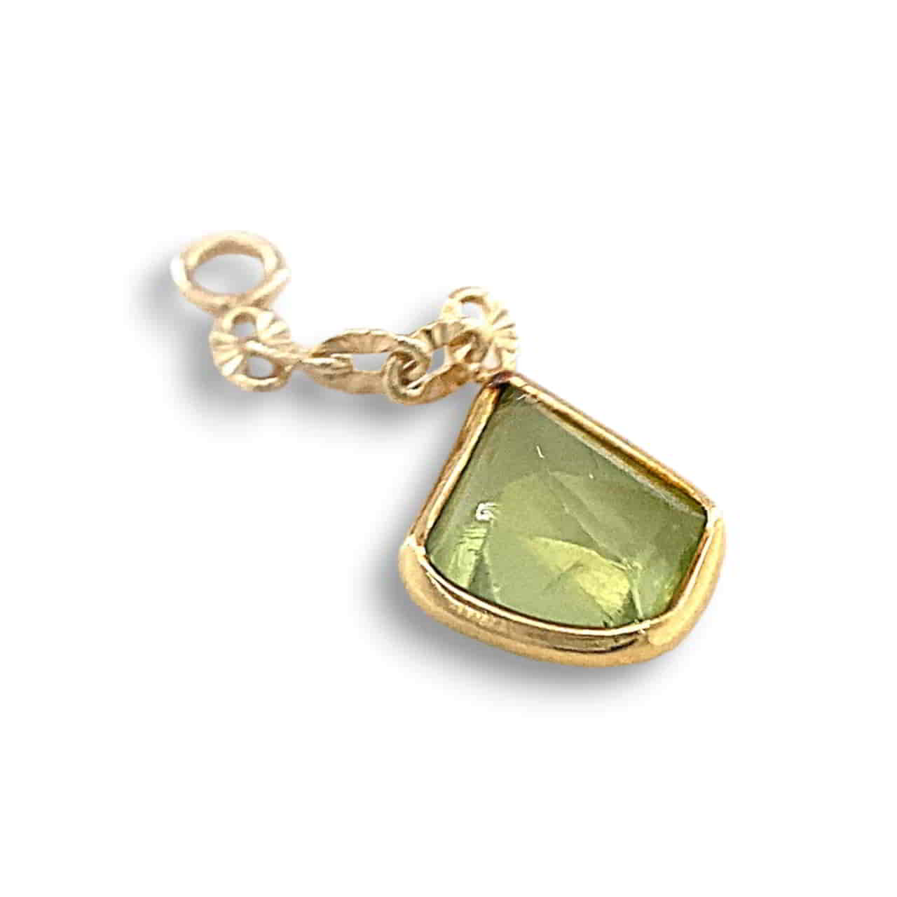 Multi Stone light green Gelbgold Charm