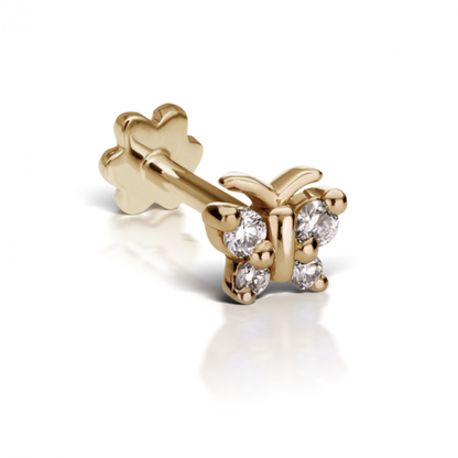 Diamond Butterfly Gelbgold Stecker