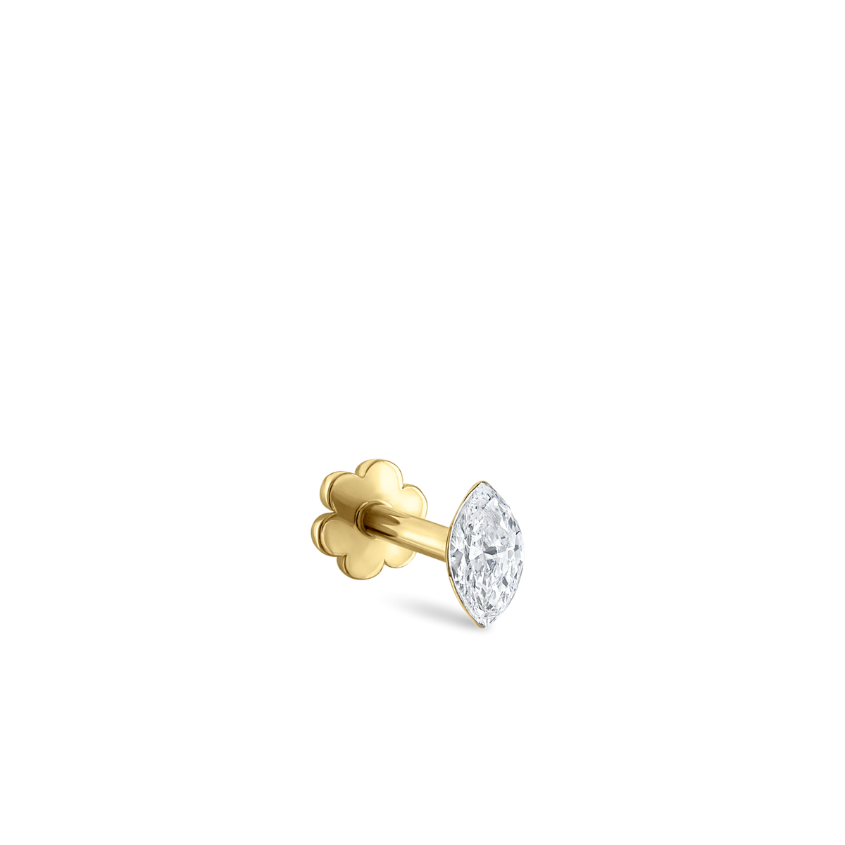 Maria Tash Invisible Set Diamond Marquise Gelbgold