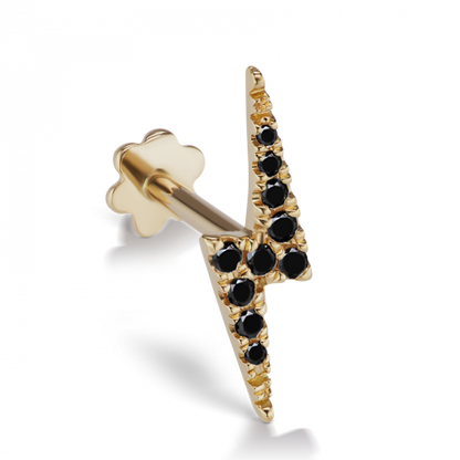 Diamond Lightning Bolt Gelbgold Black Diamonds Stecker