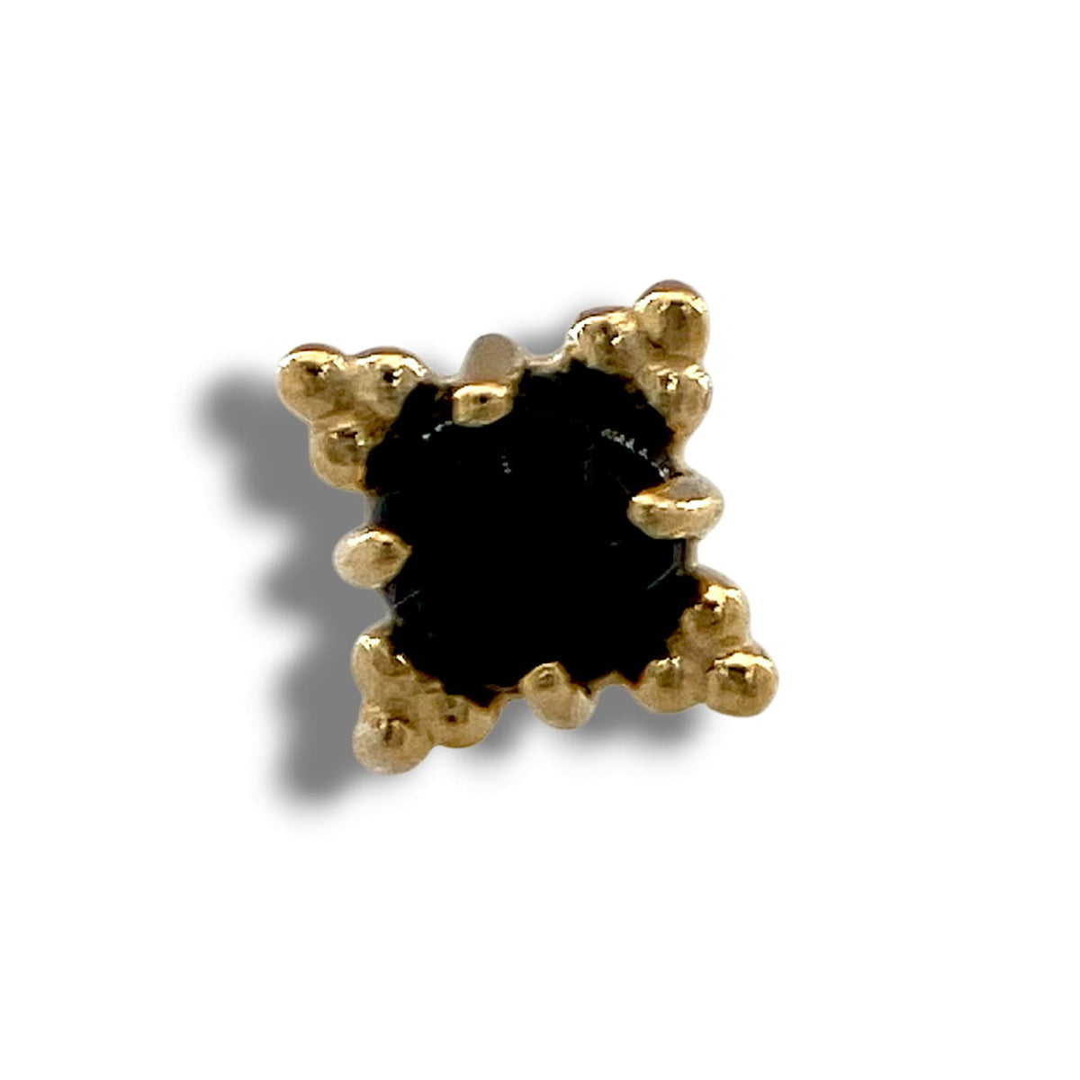 Anatometal 14kt Zia Cabochon Onyx Gelbgold Threadless