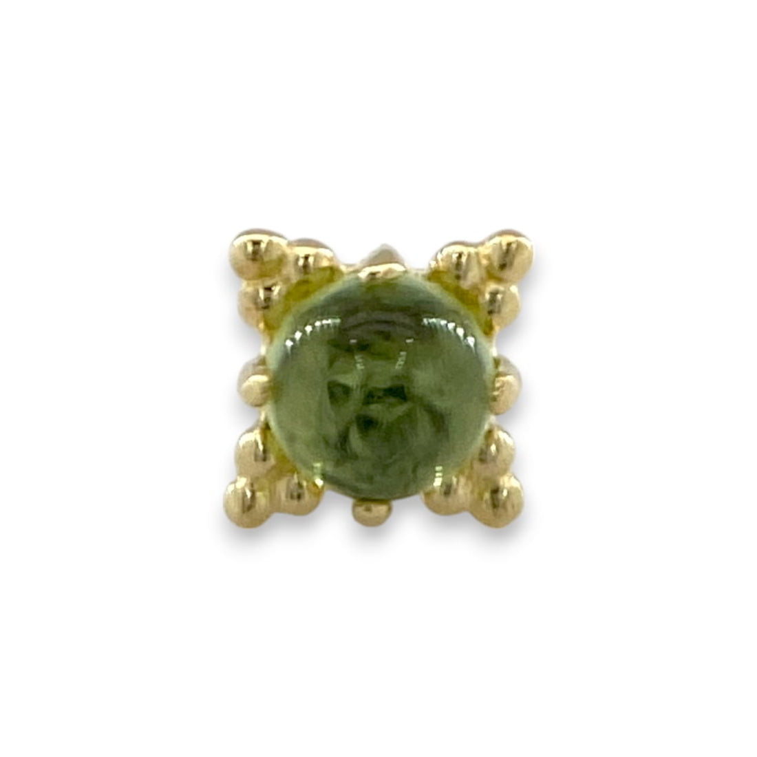 Anatometal 3mm Zia Peridot Cab Gelbgold Threadless