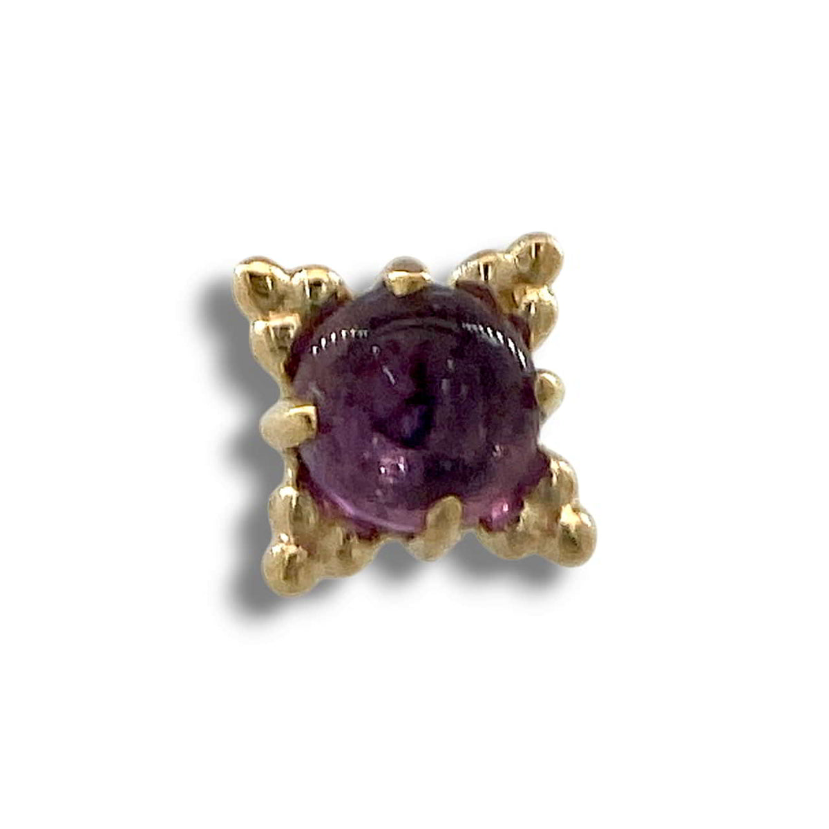 Anatometal 14kt Zia Cabochon Amethyst Gelbgold Threadless